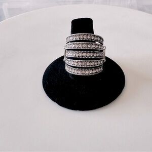 5 Stack Silver Adjustable Ring